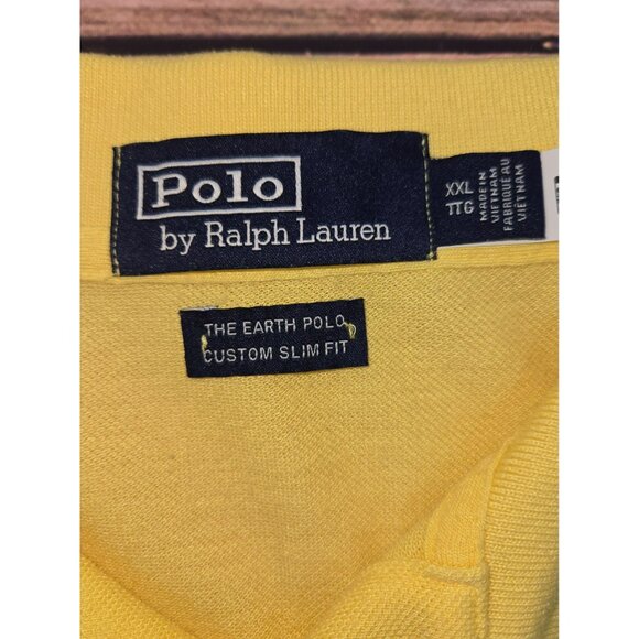Polo Ralph Lauren Yellow Custom Slim Fit Yellow Golf Polo XXL - Picture 5 of 8